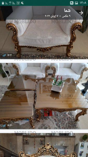 مبل سلطنتی شیک و تمیز طرح راحتی