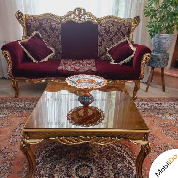مبل استیل۷نفره با غذاخوری ۶ نفره باجلومبلی و ۲عسلی