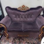 مبل راحتی ومیز وعسلی با روکش مخمل زیبا و خاص