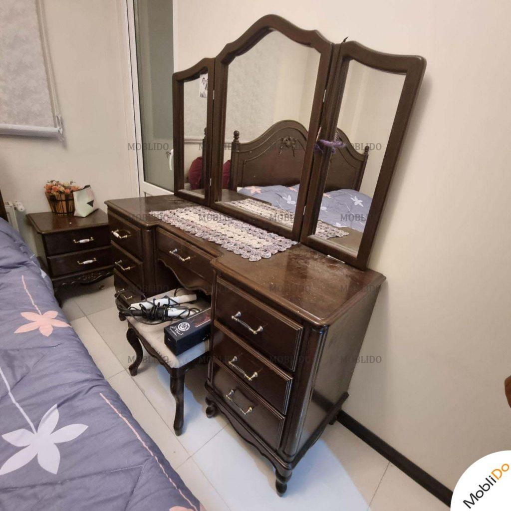 سرویس خواب چوبی ۱۶۰جکدار