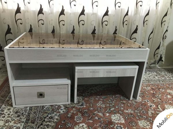 مبل راحتی سفید مشکی با طرحی ساده و شیک
