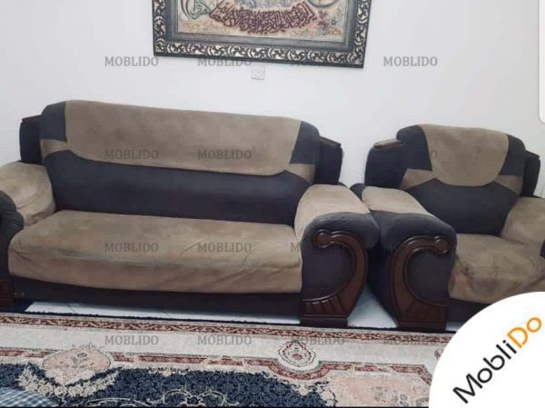 مبل راحتی کرم مشکی زیبا