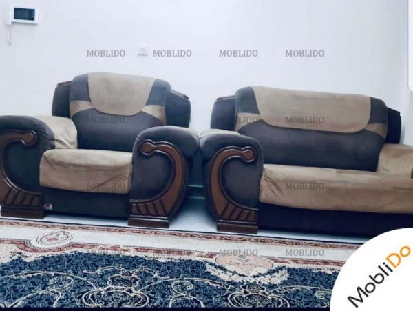 مبل راحتی کرم مشکی زیبا