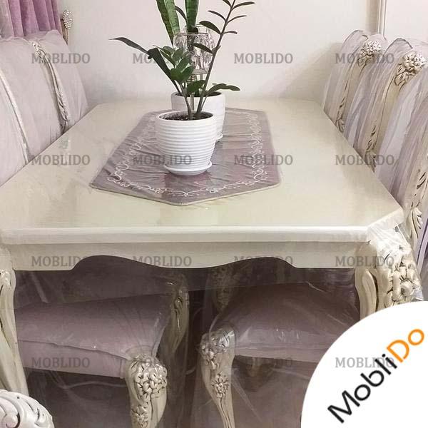 سرویس مبل ۷ نفره و ناهارخوری ۶نفره صورتی