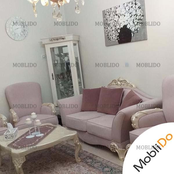 سرویس مبل ۷ نفره و ناهارخوری ۶نفره صورتی