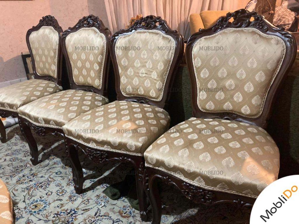 مبل و صندلی ۱۲ نفره چوب گردو بادوام