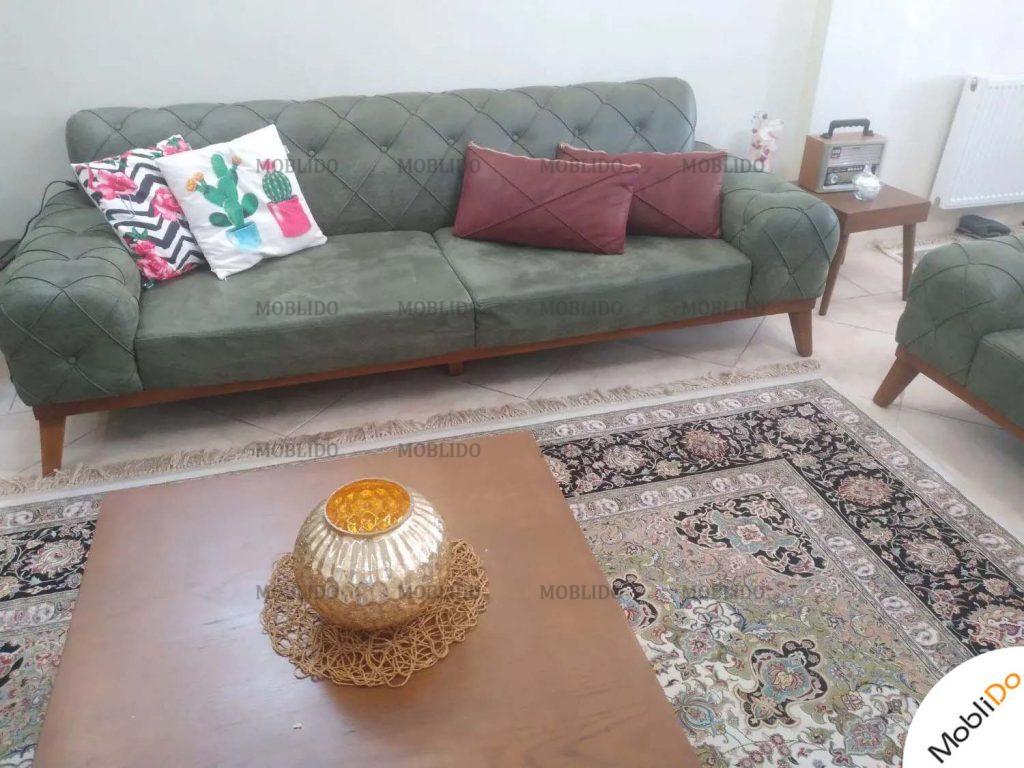 مبل راحتی هشت نفره به همراه میز جلو مبلی وعسلی