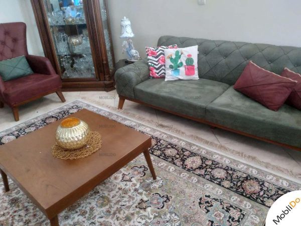 مبل راحتی هشت نفره به همراه میز جلو مبلی وعسلی