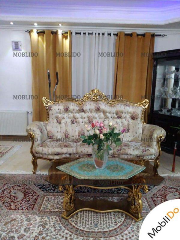 مبل سلطنتی تمام چوب راش ۹ نفره