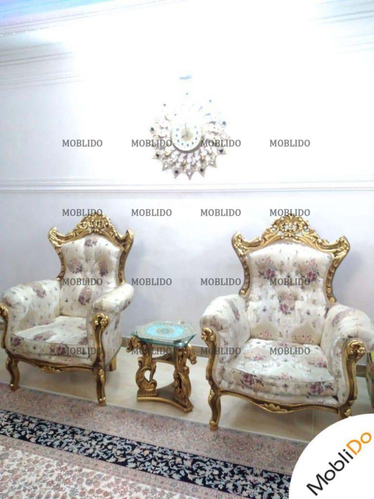 مبل سلطنتی تمام چوب راش ۹ نفره