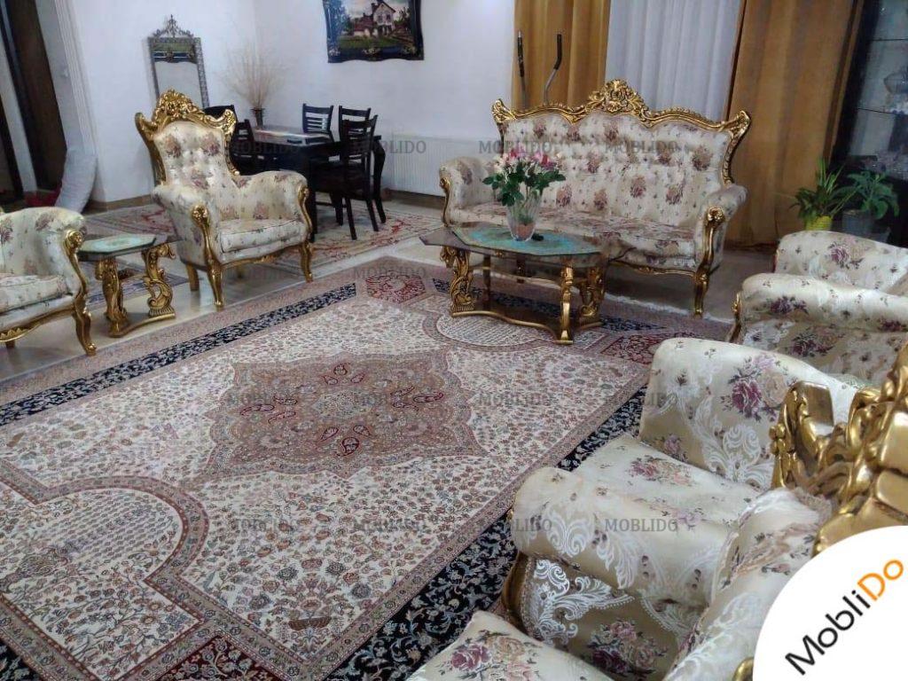 مبل سلطنتی تمام چوب راش ۹ نفره