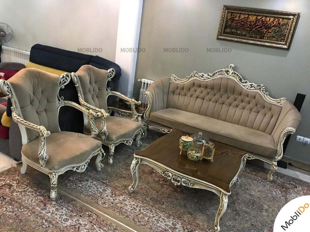 مبل کلاسیک ٩ نفره راش و ناهار خوری در حد