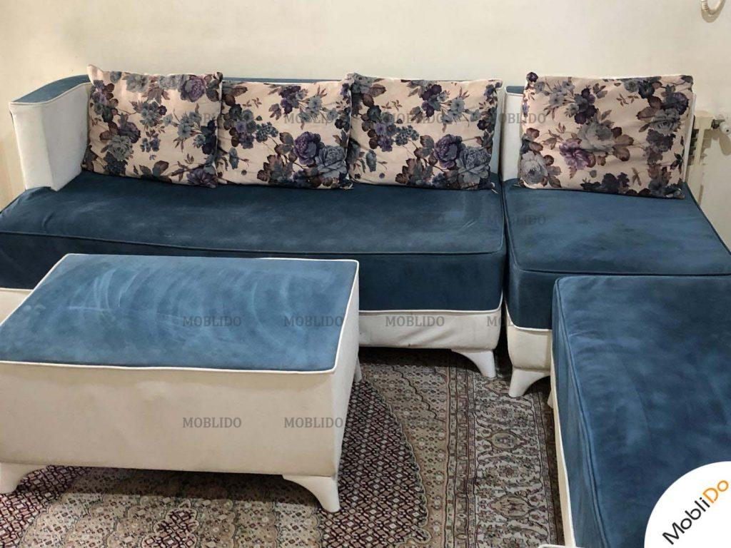 فروش مبل خانگی ۶ نفره به همراه سه جلو مبلی