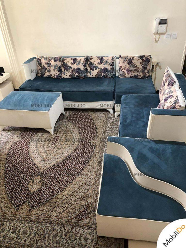 فروش مبل خانگی ۶ نفره به همراه سه جلو مبلی