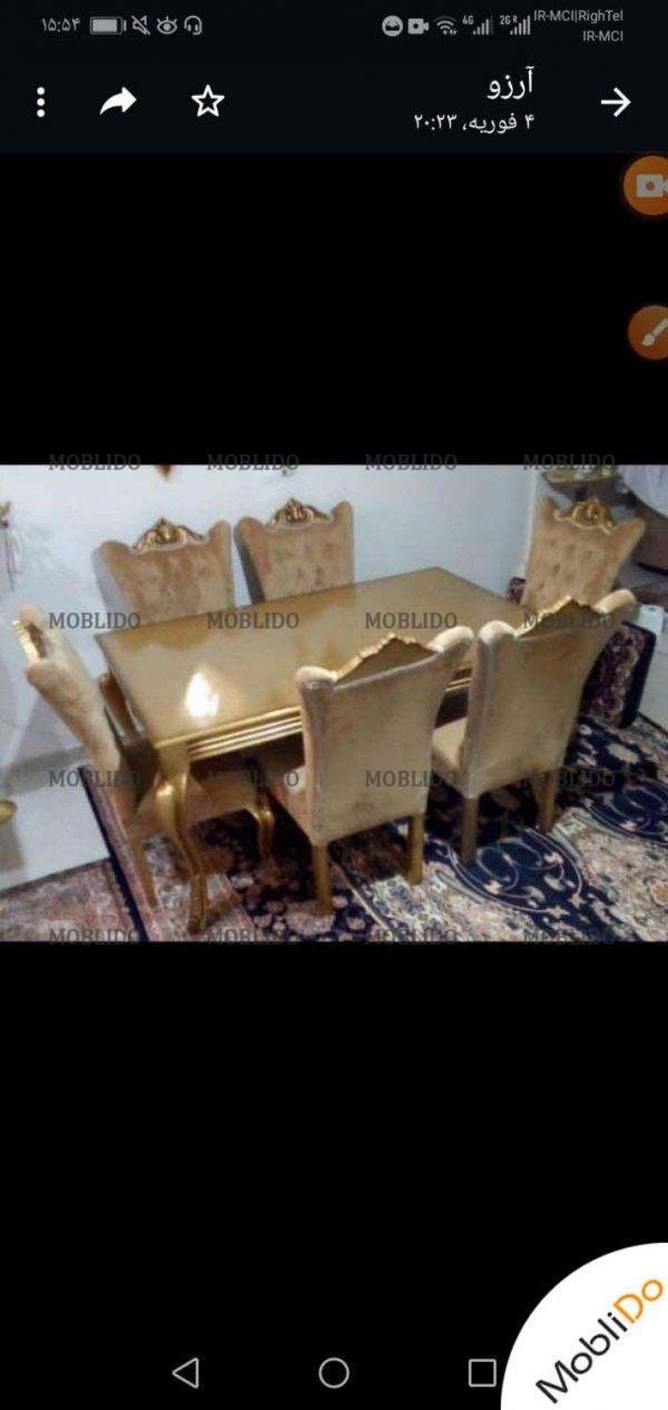 میزوصندلی ناهارخوری کرم رنگ زیبا و خاص