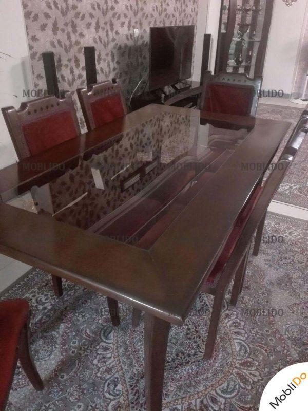 میزوصندلی ناهارخوری شش نفره از چوب راش مقاوم