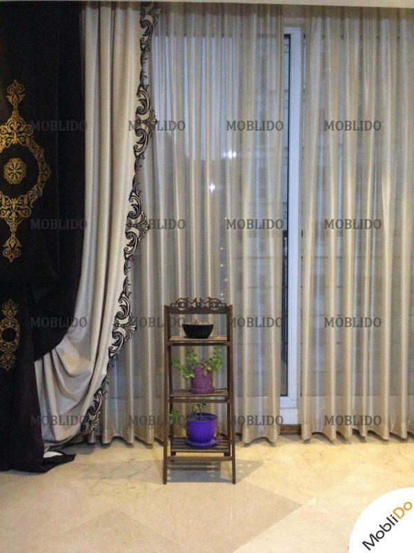 پر ده حریر ترک همراه با والان