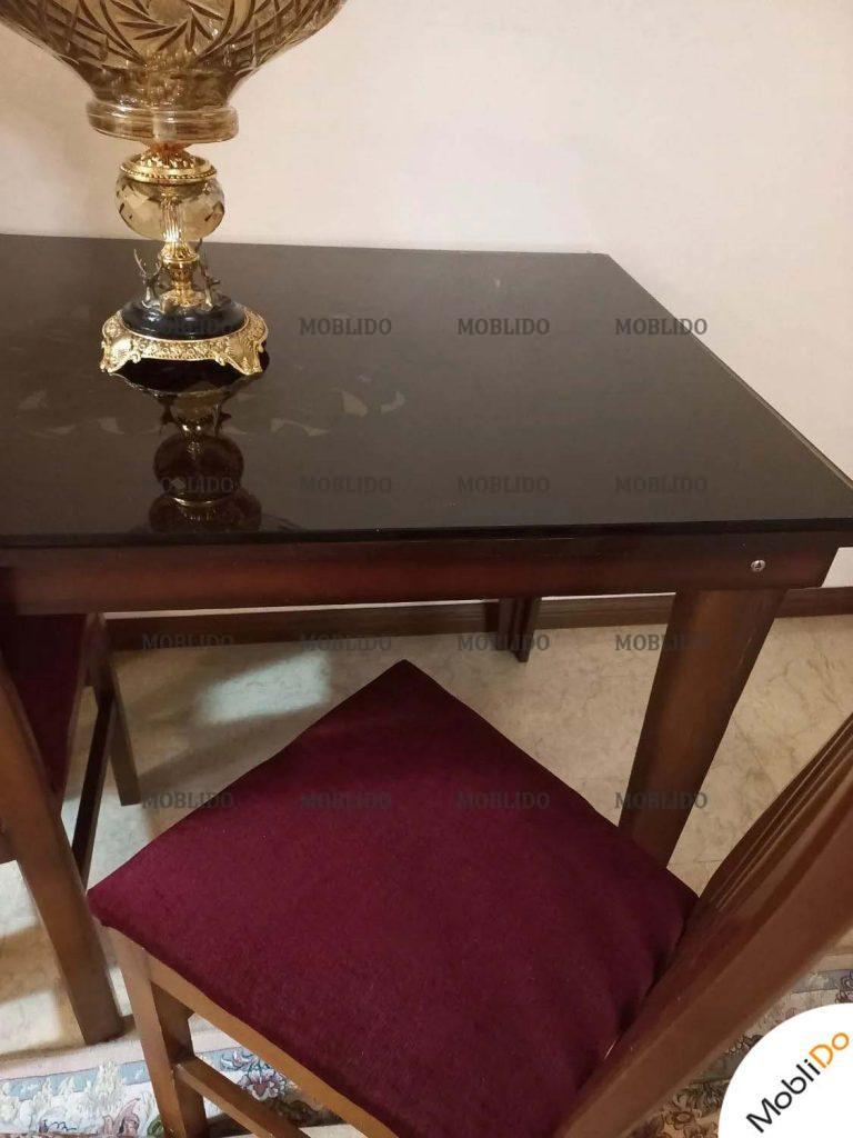 میز ناهارخوری ۴ نفره چوب راش درحدخیلی نو