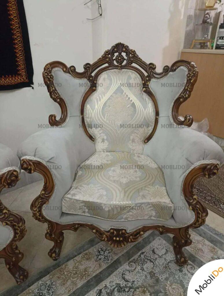 مبل استیل ۹ نفره به همراه بوفه و میز وسط و عسلی