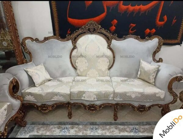 مبل استیل ۹ نفره به همراه بوفه و میز وسط و عسلی