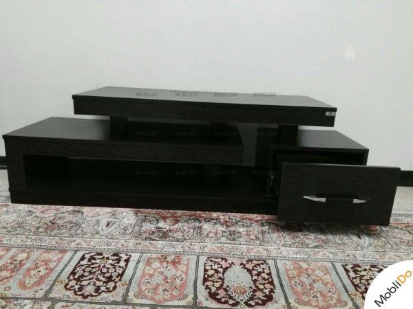 زیر تلویزیونی رنگ قهوه ای سوخته