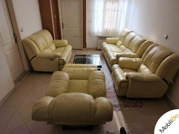 مبل ۷نفره راحتی ریلکسی شو خارجی بدنه اهنی چرم