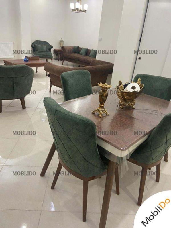 مبل و میز نهارخوری با رنگی بی نظیر و شیک