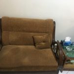 مبلمان آمریکایی هفت نفره رنگ دارچینى چوب گردو