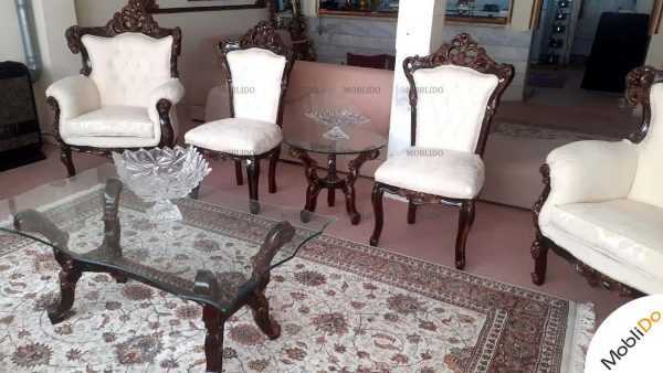 فروش مبل استیل تمام چوب تمیز ماسب