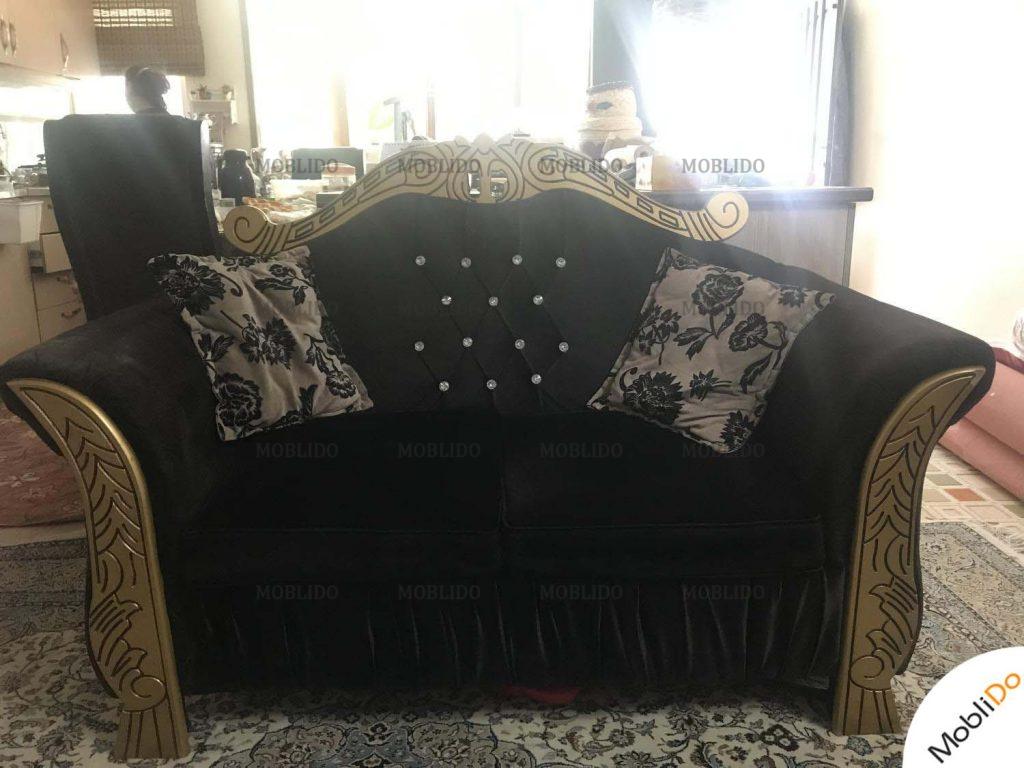 مبل راحتی با چوب طلایی  بسیار شیک(فوری)