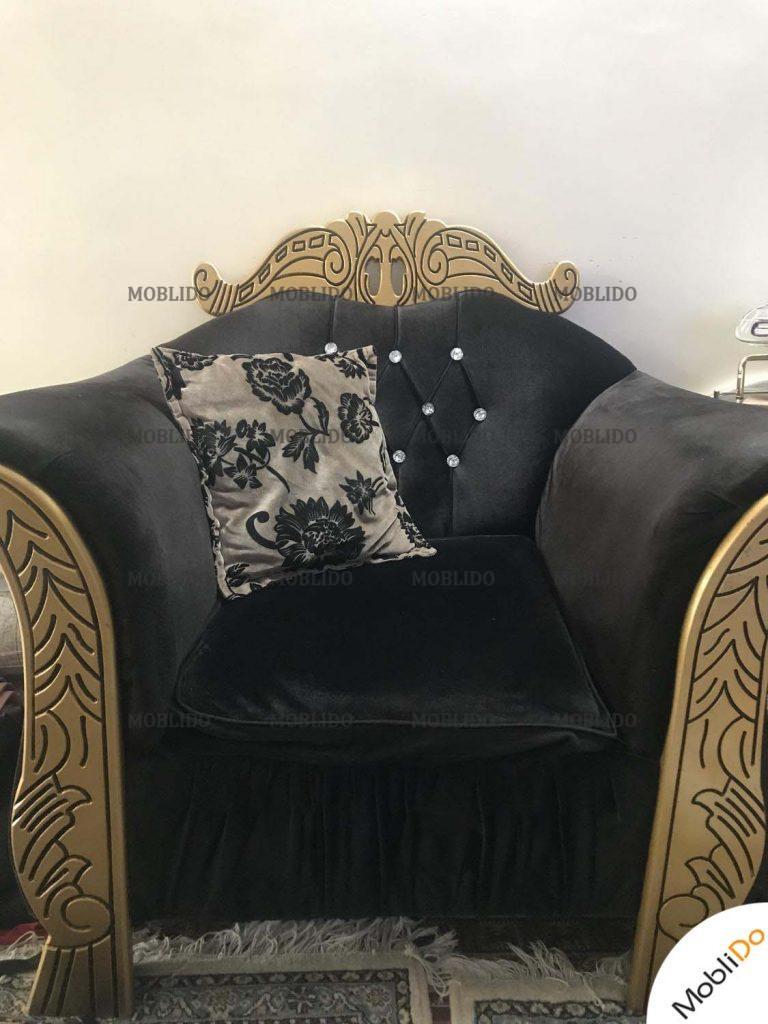 مبل راحتی با چوب طلایی  بسیار شیک(فوری)