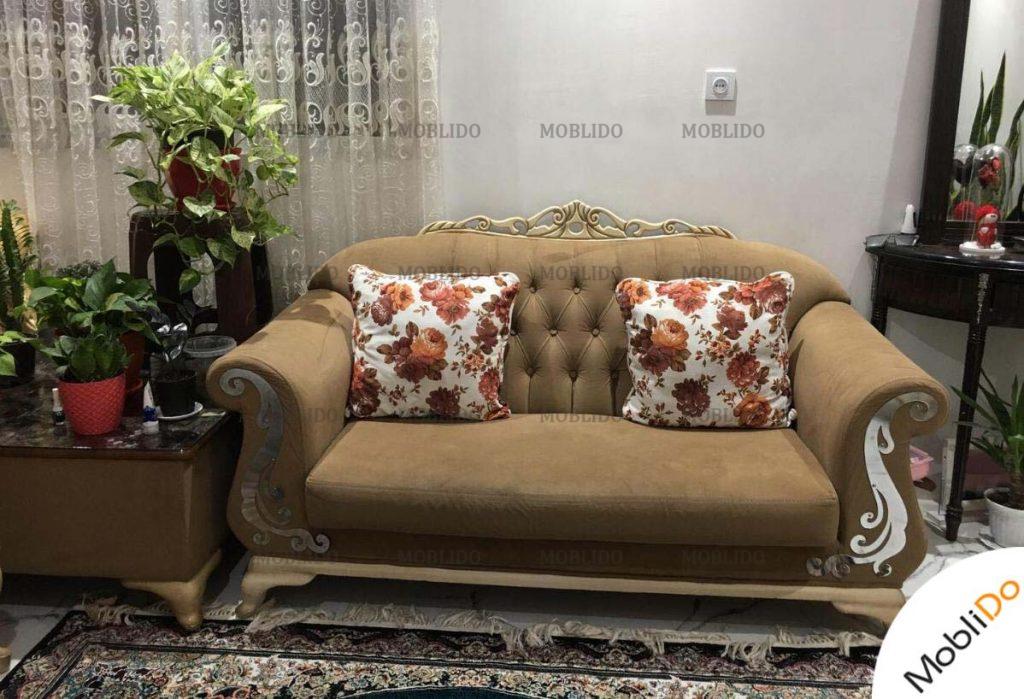 مبل راحتی ٨نفره کرم رنگ