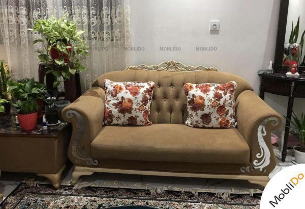 مبل راحتی ٨نفره کرم رنگ