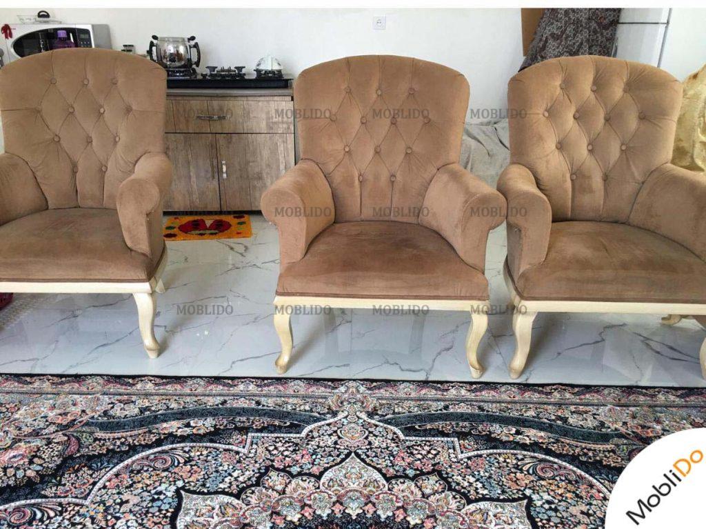 مبل راحتی ٨نفره کرم رنگ