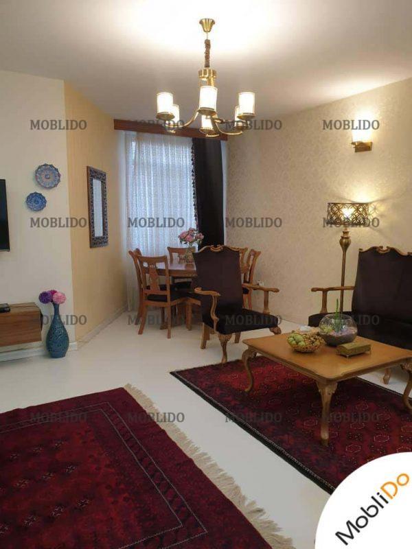 ست مبل و میز ناهارخوری نیمه استیل پارچه ترک