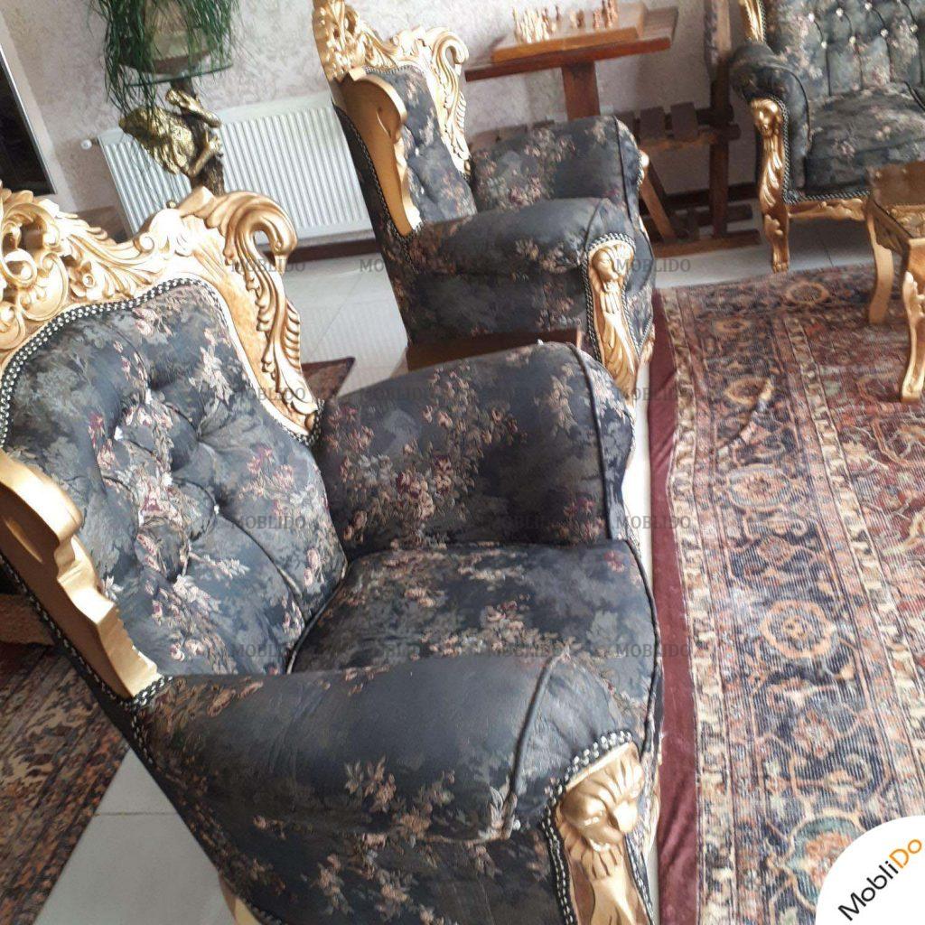مبل استیل ۹ نفره چوب گردو