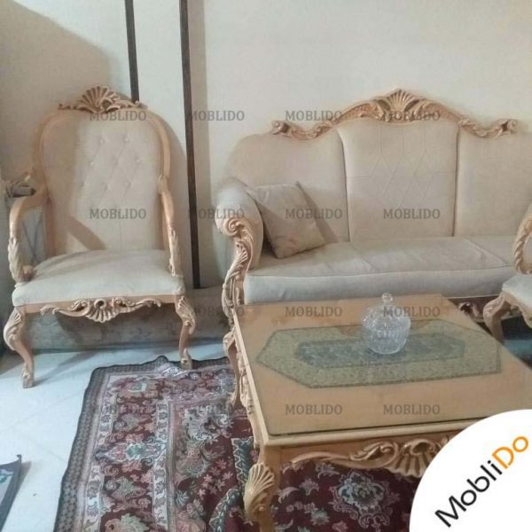 مبل نو نو +عسلی+میز جلومبلی همراه باشیشه