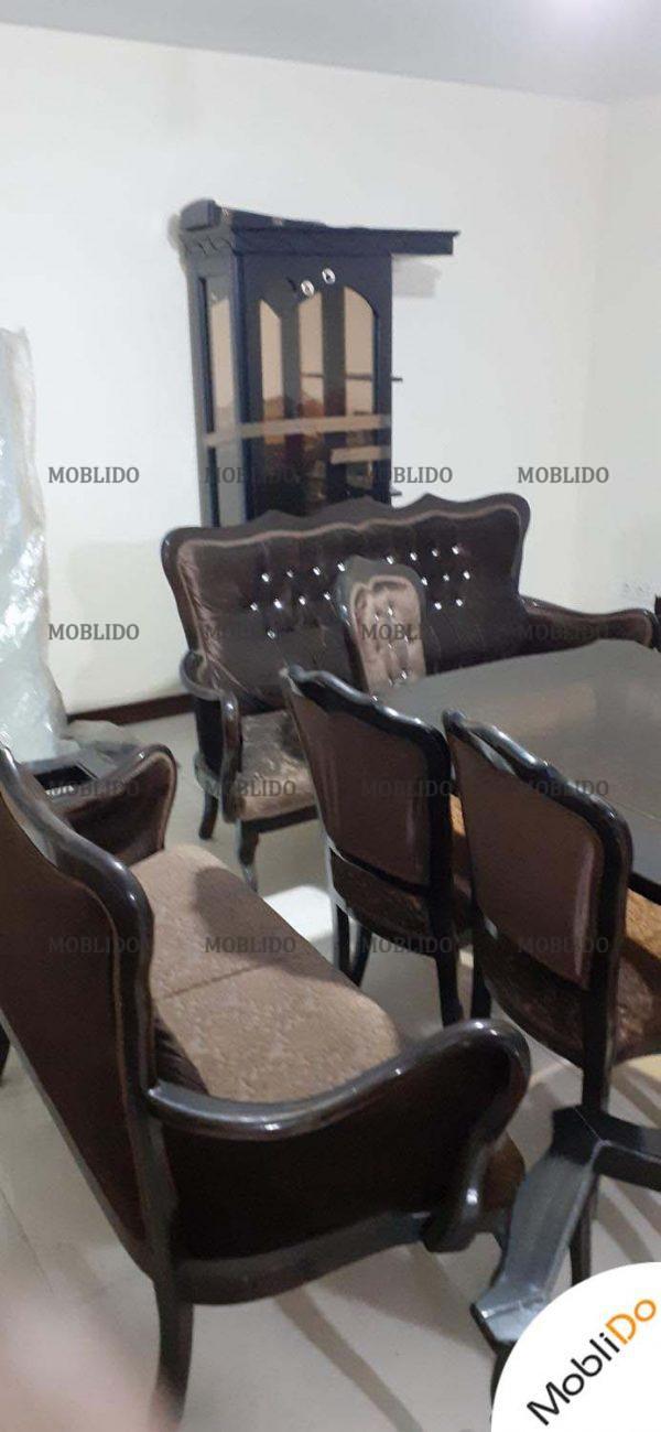مبل ۷ نفره به همراه میز ناهار خوری ۶ نفره و بوفه ست