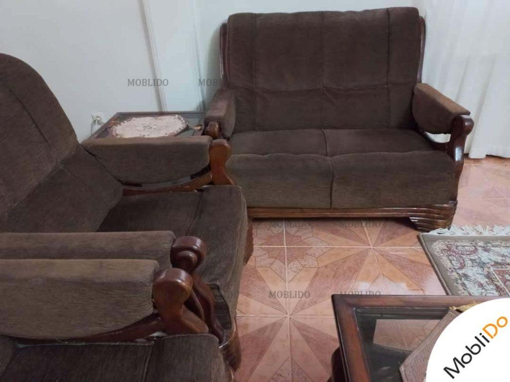 مبل راحتی نه نفره چوب روسی