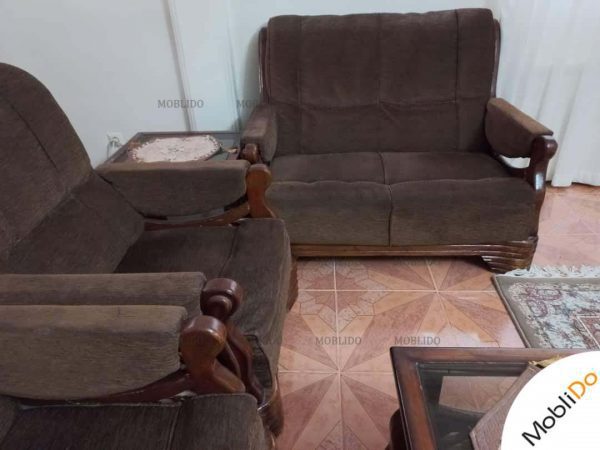 مبل راحتی نه نفره چوب روسی