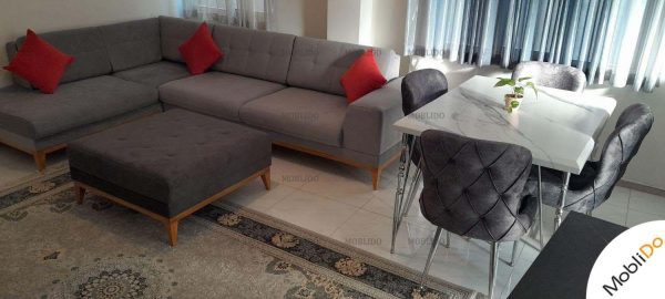 مبل ۶ نفره و میز ناهار خوری