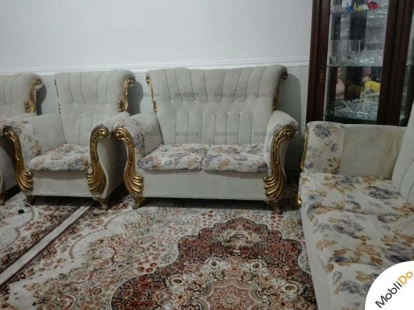مبل راحتی ۷نفره کرم رنگ زیبا