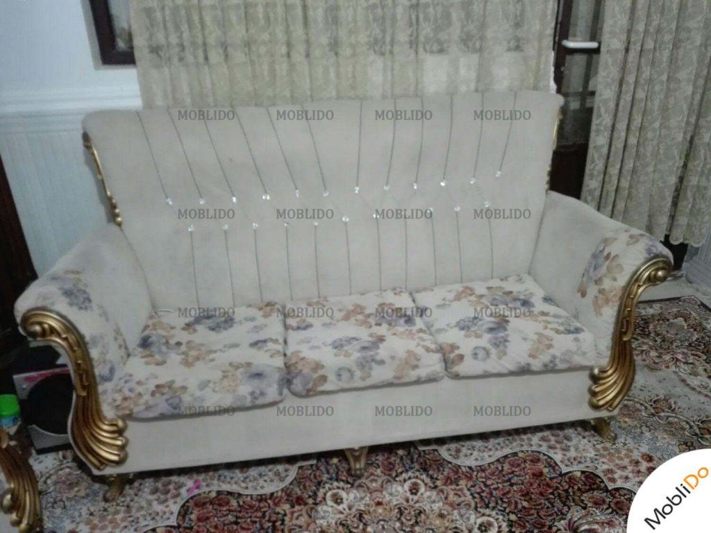 مبل راحتی ۷نفره کرم رنگ زیبا