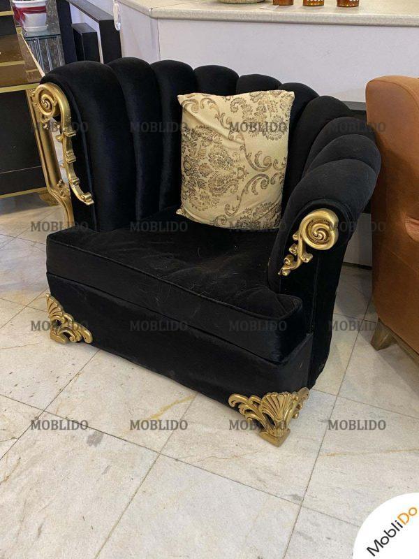 ست مبل مخمل مشکی ۷نفره