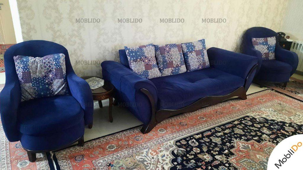 مبل راحتی با میز ناهار خوری سورمه ای