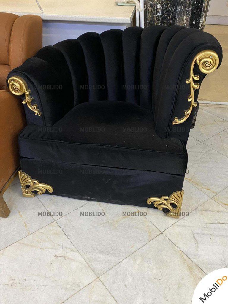 ست مبل مخمل مشکی ۷نفره