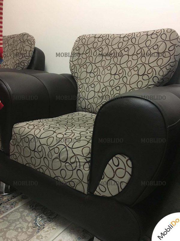 مبل راحتی ۷نفره چرم پارچه