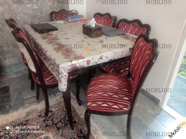 مبلمان هفت نفره همراه با ناهارخوری شش نفره
