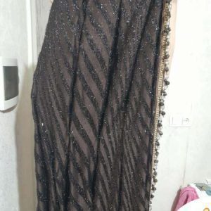 پرده قهوهای خوش رنگ لمه دار