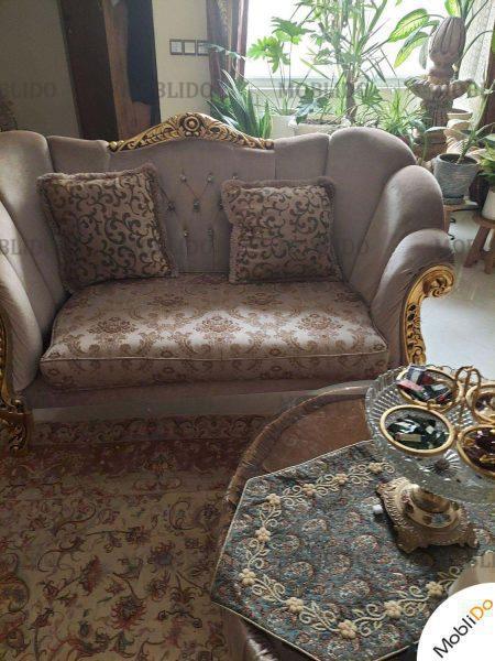 یک دست مبلمان ۷نفره استیل با چوب راش